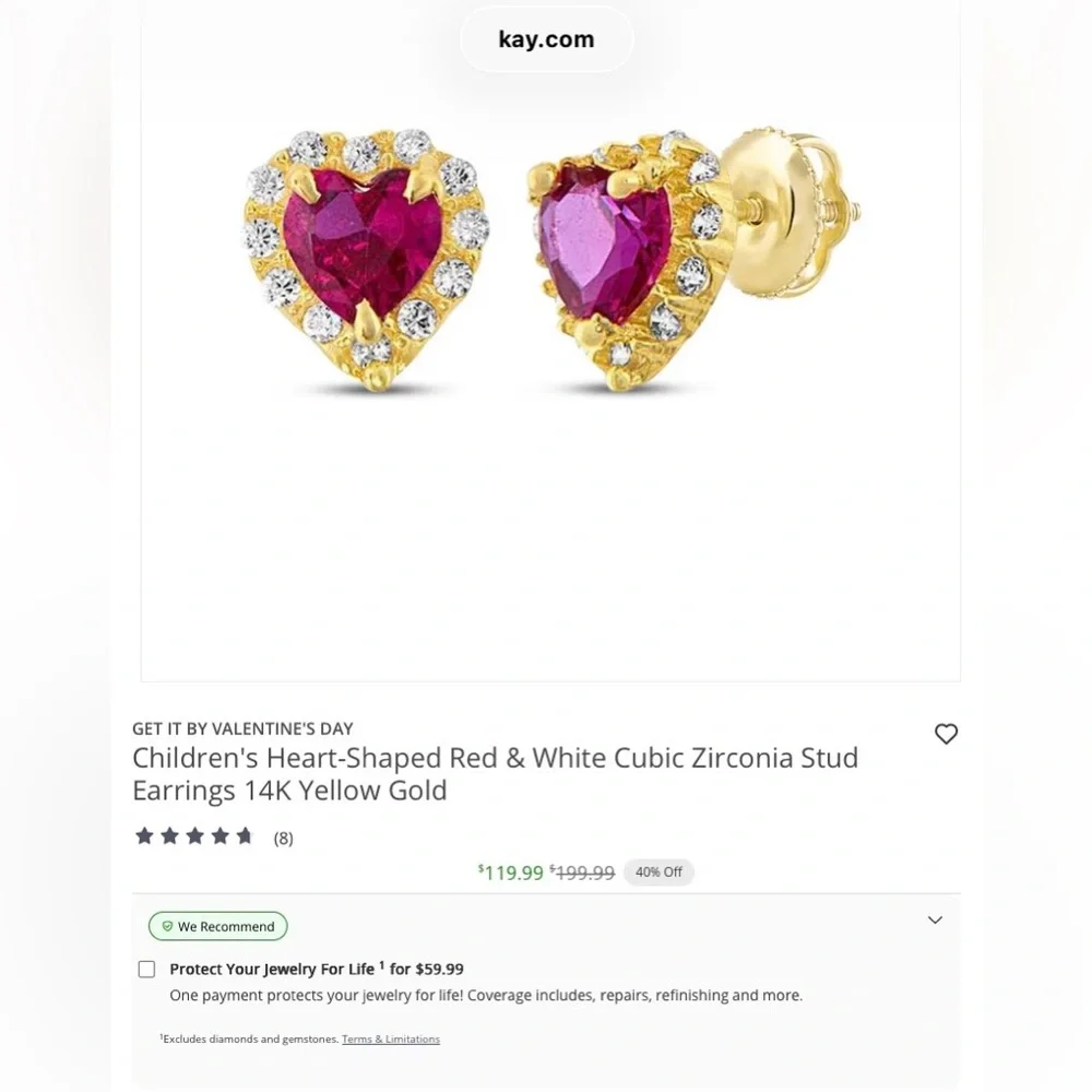 💕14K Yellow gold & CZ children’s studs with screw backs • KAY Jewelers